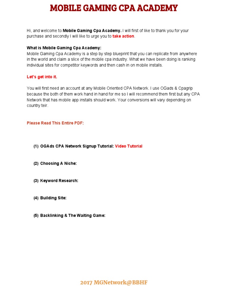 Mobile Gaming Cpa Academy | PDF | Search Engine Optimization | World ...