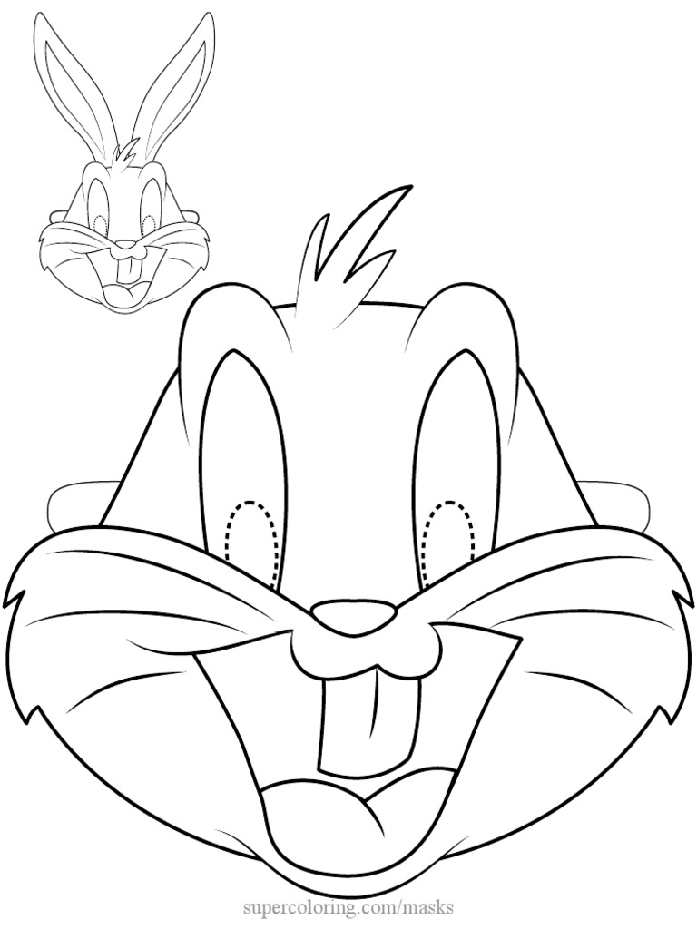 Bugs Bunny Mask Outline Paper Craft | PDF