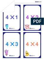 Multiplication Flash Cards of 4