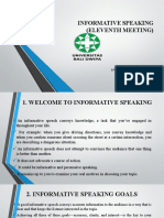 Informative Speaking (Eleventh Meeting)