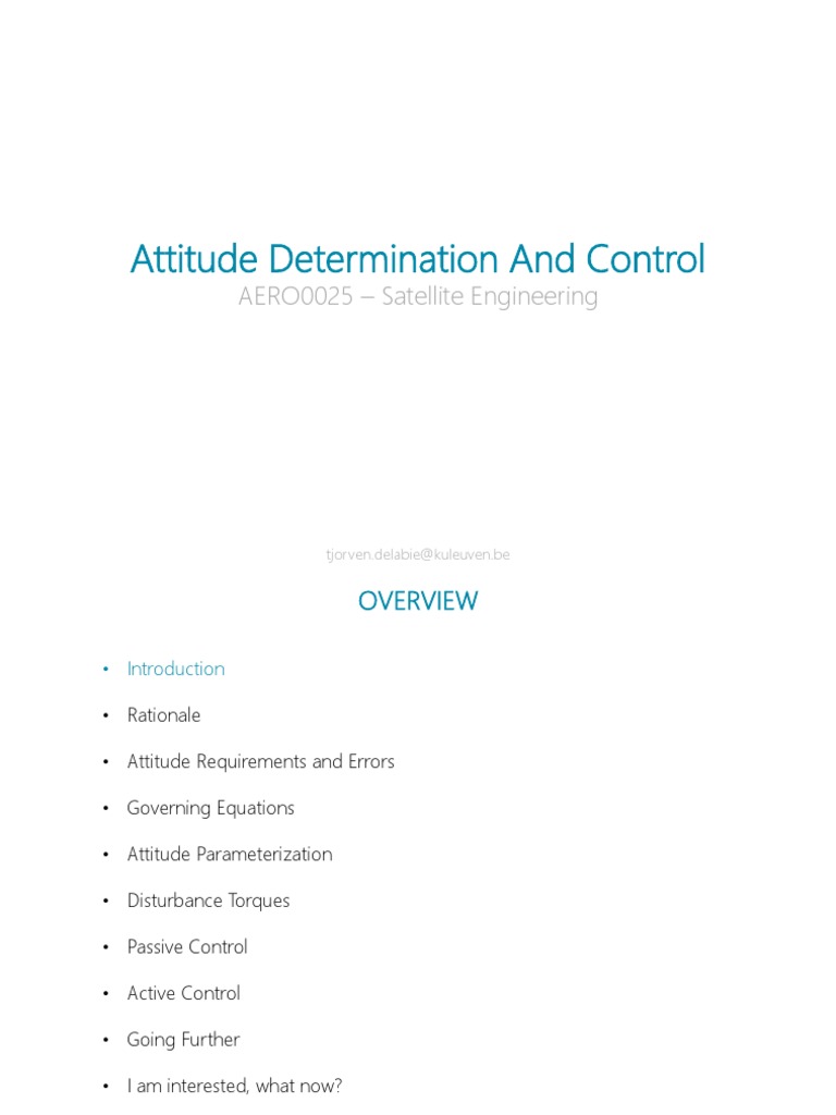 Attitude Control in Spacecraft Systems | PDF | Rotation Around A Fixed ...