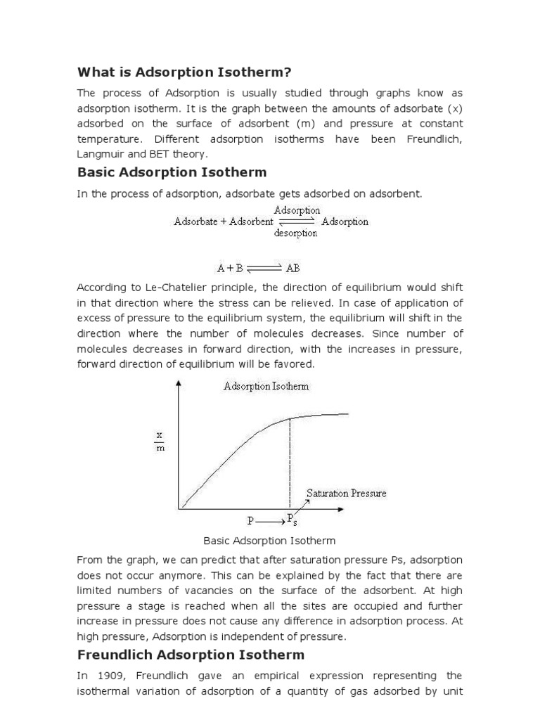 What Is Adsorption Isotherm | PDF | Adsorption | Physical Chemistry