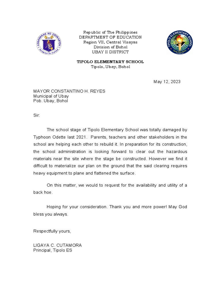 Letter Request To The Mayor PDF Typhoon