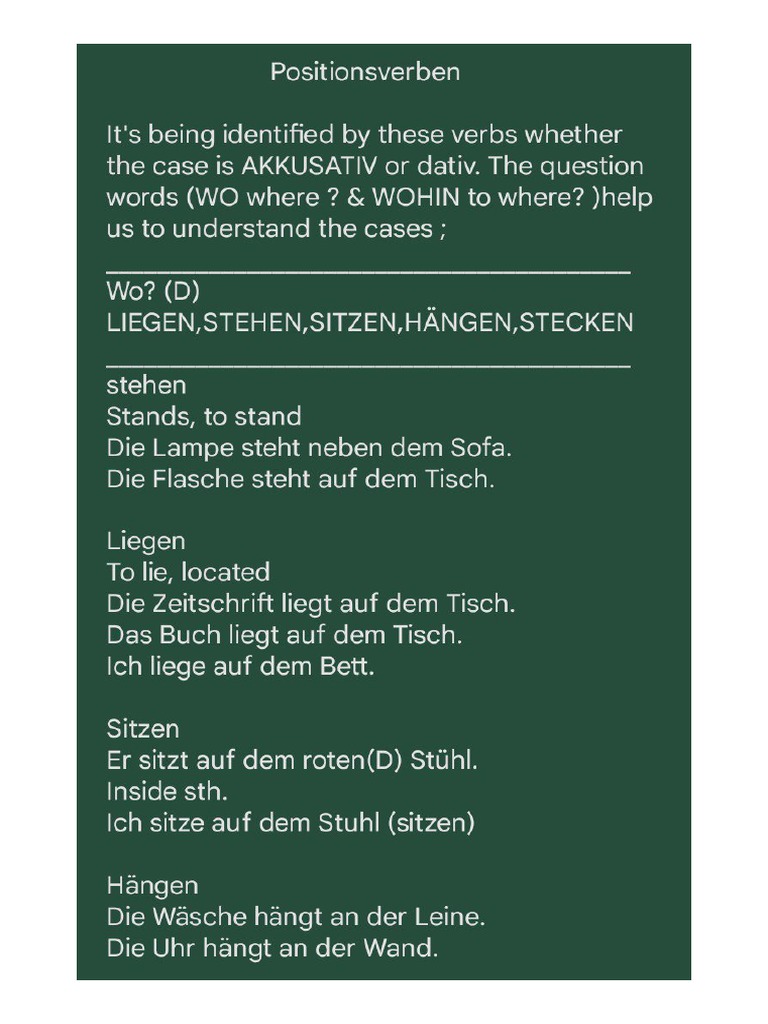 Positionsverben | PDF