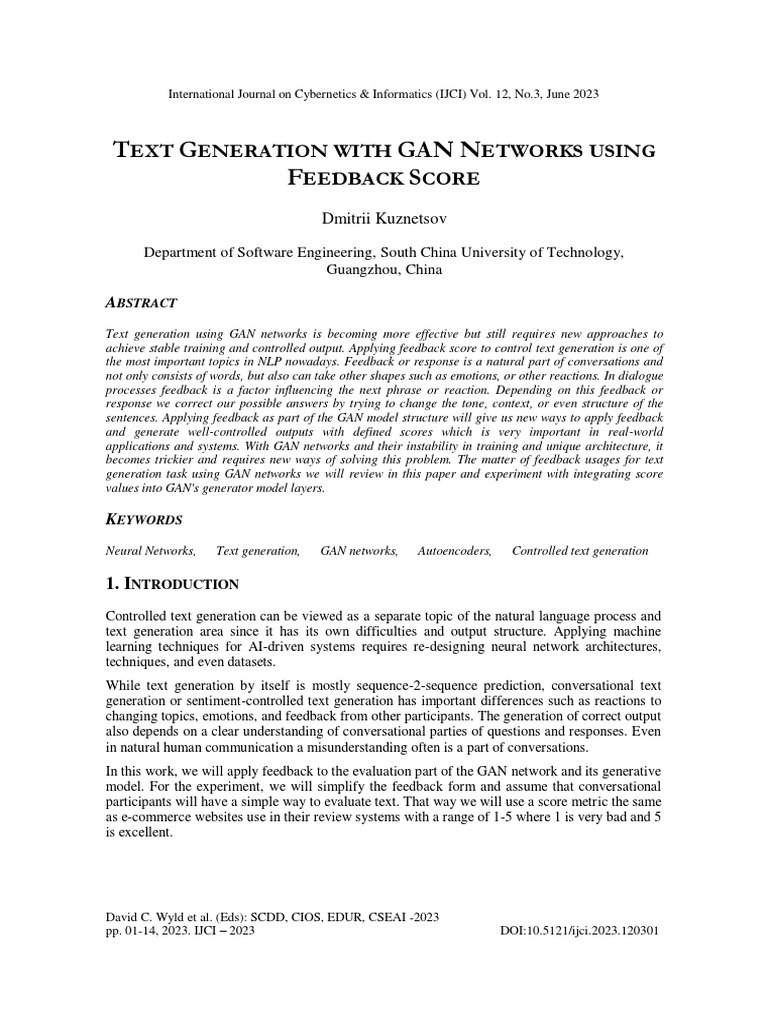 Feedback-Driven GAN for Text Generation | PDF | Artificial Intelligence ...