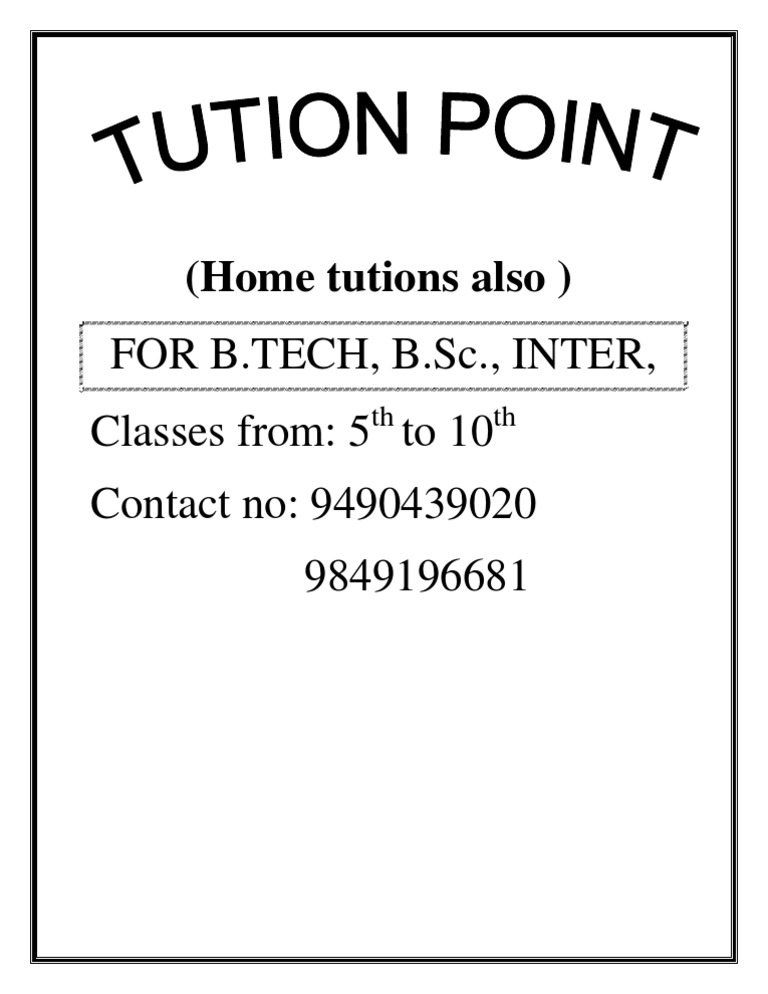 Home Tuition for Students | PDF