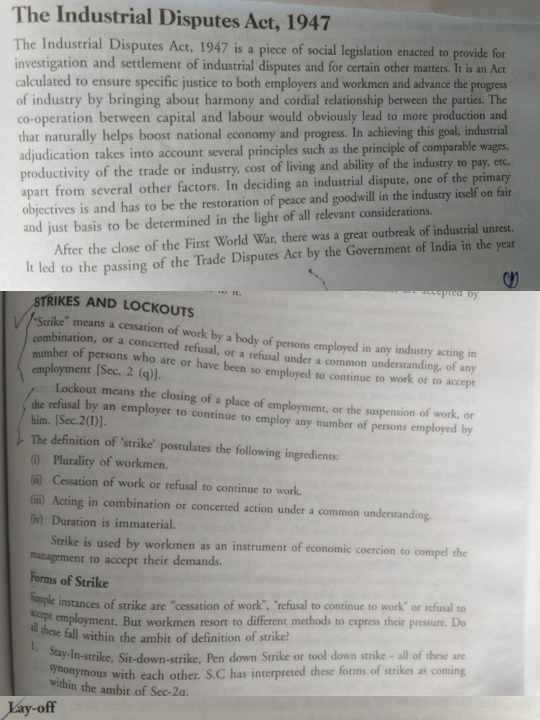 Industrial Disputes Strikes Lockouts Pdf
