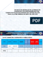 Cronograma de Abordajes de Las Mesas de Paz en El Estado Falcon 10-05-2023 y 12-05-2023