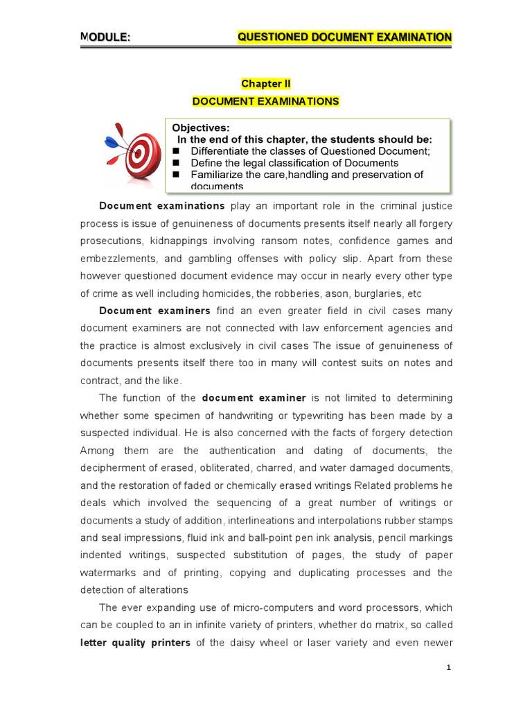 Principles of Questioned Document Examination | PDF | Document | Signature