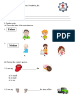 K-2 Science 1st Quarter Assessment