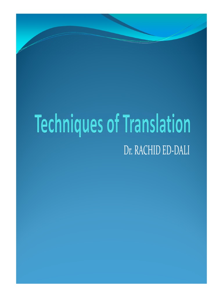 Dr. Rachid Ed-Dali | PDF | Translations | Knowledge