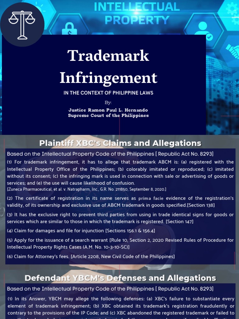 Trademark Infringement Justice Ramon Paul L. Hernando Supreme Court of