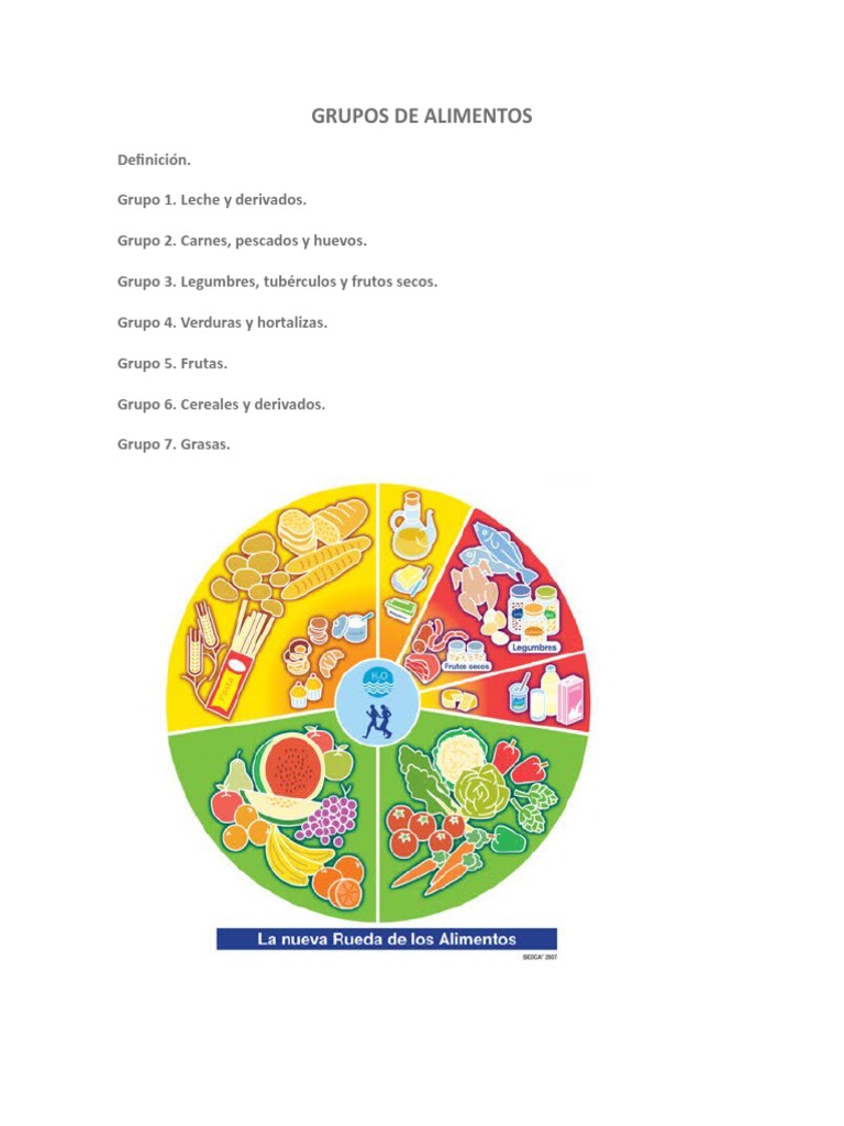 Grupos De Alimentos Pdf