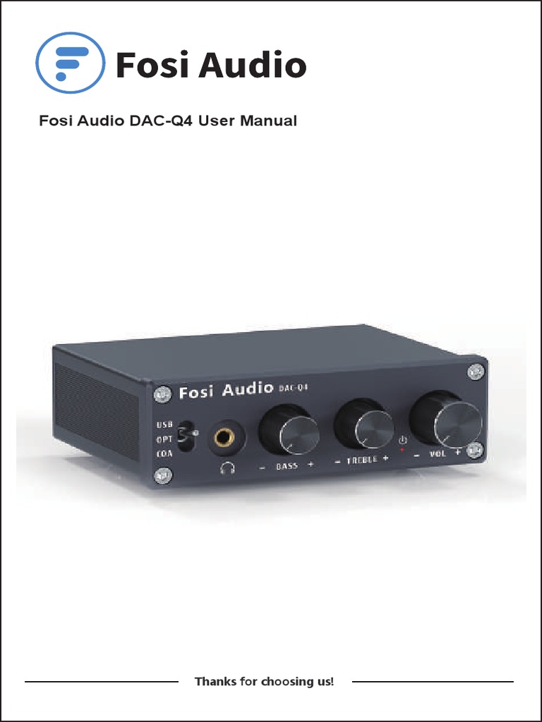 Fosi Audio DACQ4 PDF Usb Personal Computers