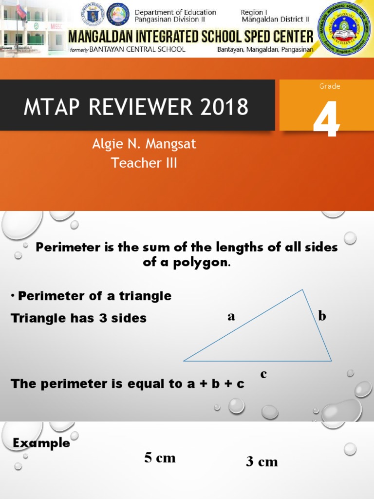 2018 Math Review: Perimeter & Values | PDF | Area | Geometry