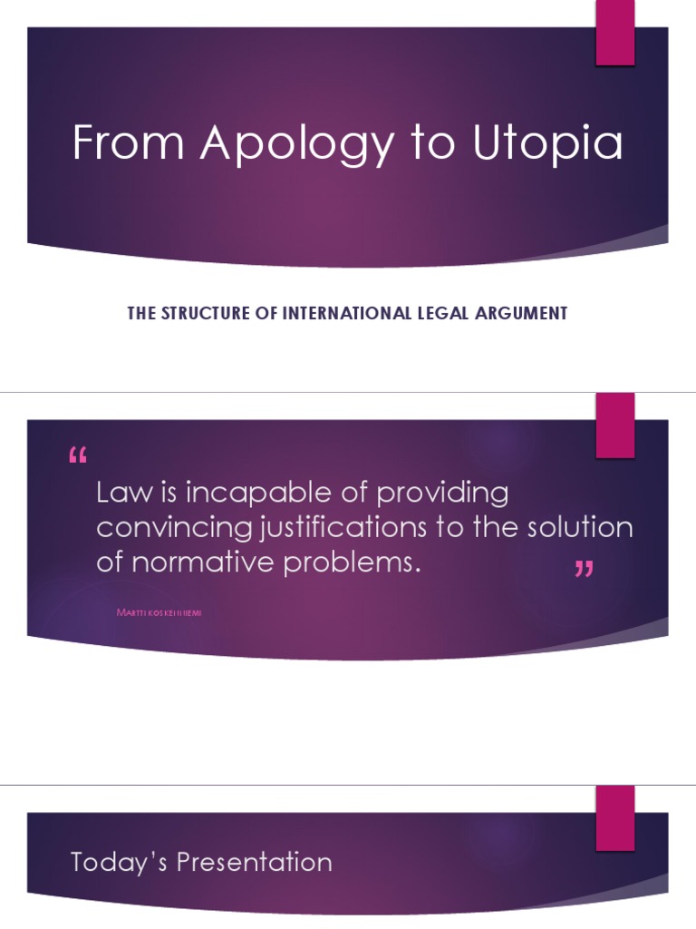 1from Apology To Utopia PDF International Law Utopia