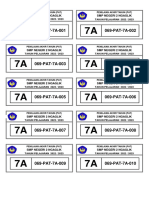 Nomor Meja PTS Kelas 7a 1-10