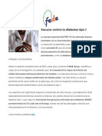 Vacuna Contra La Diabetes Tipo 1 - Federación Española de Diabetes FEDE