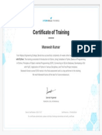 MK Programming With Python Training - Certificate of Completion