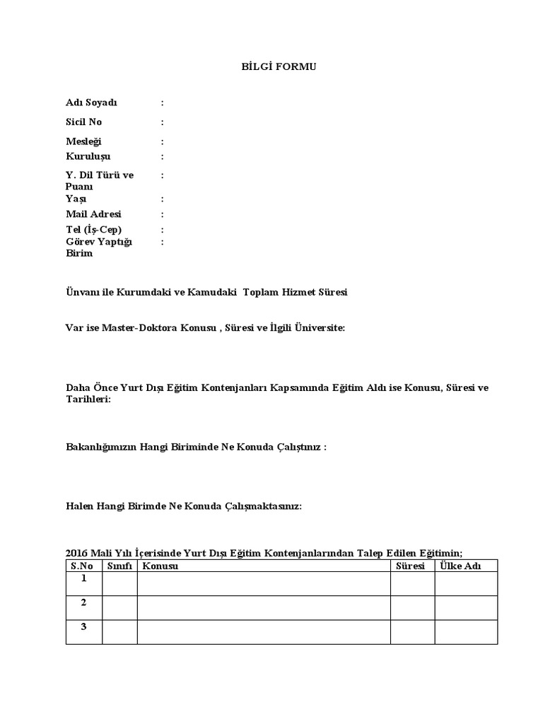 5 2016 Bilgi Formu PDF