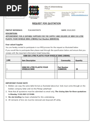 Request for Quotation