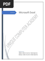 Microsoft Excel Notes