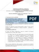 Guía de Actividades y Rúbrica de Evaluación - Unidad 3 - Fase 3 - Prospección