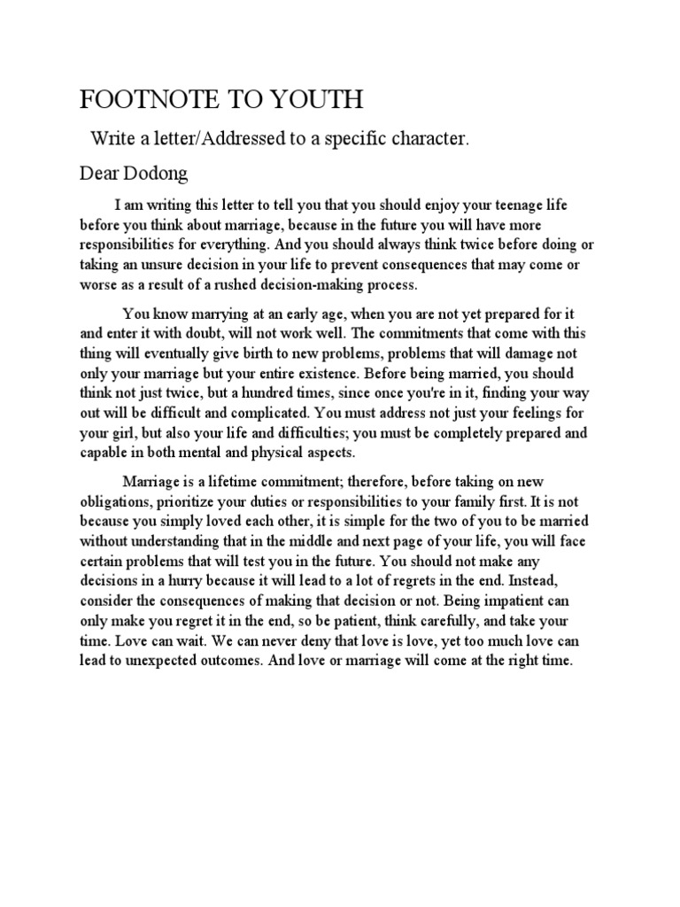 Describe The Setting Of The Story Footnote To Youth