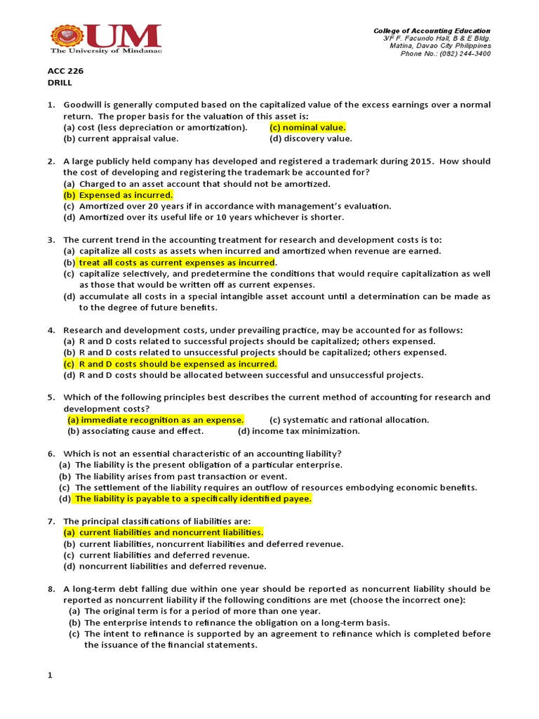 PFRS Drill Questions PDF