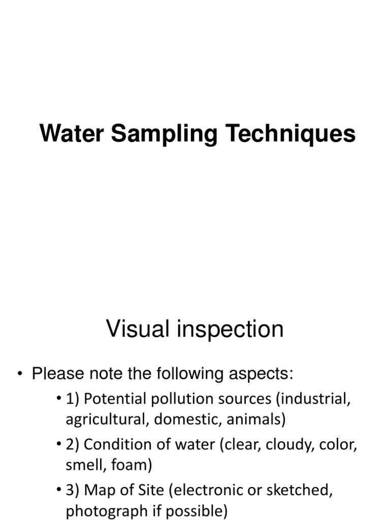 Water Sampling PDF Acid Nitric Acid