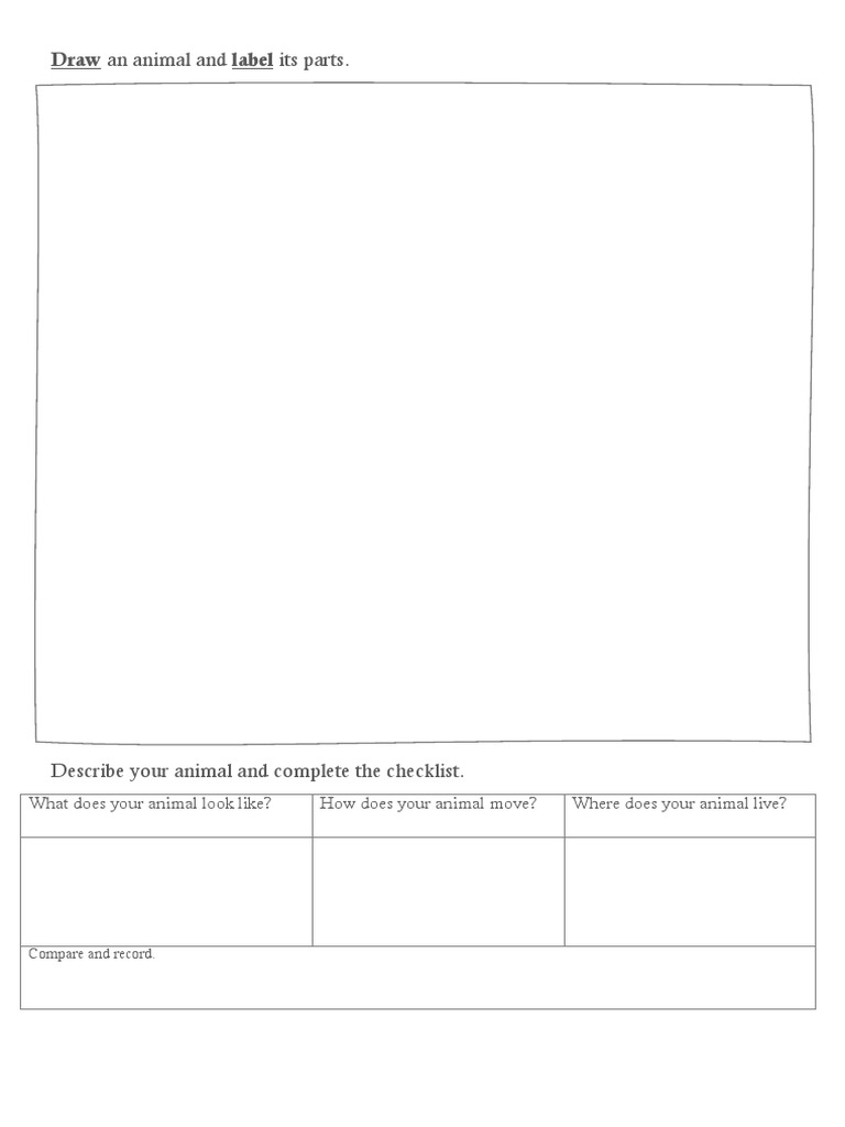 Lesson 1 Animal Features Diagnostic and Summative Tasks PDF | PDF