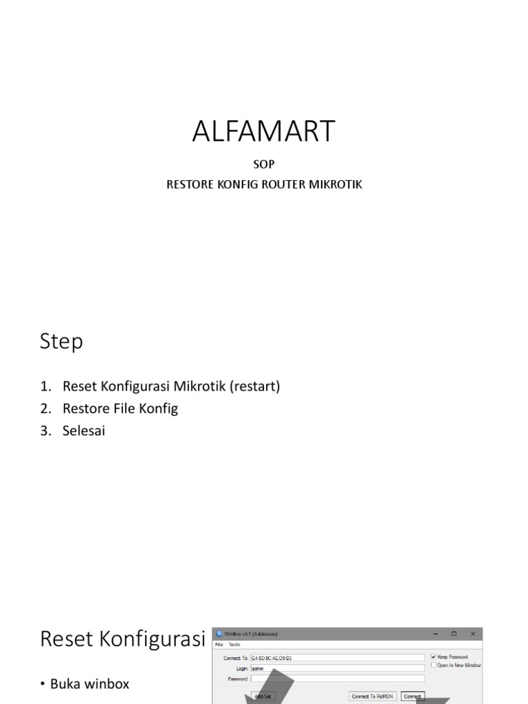 Restore Konfigurasi Mikrotik RSC | PDF | Teknologi & Rekayasa