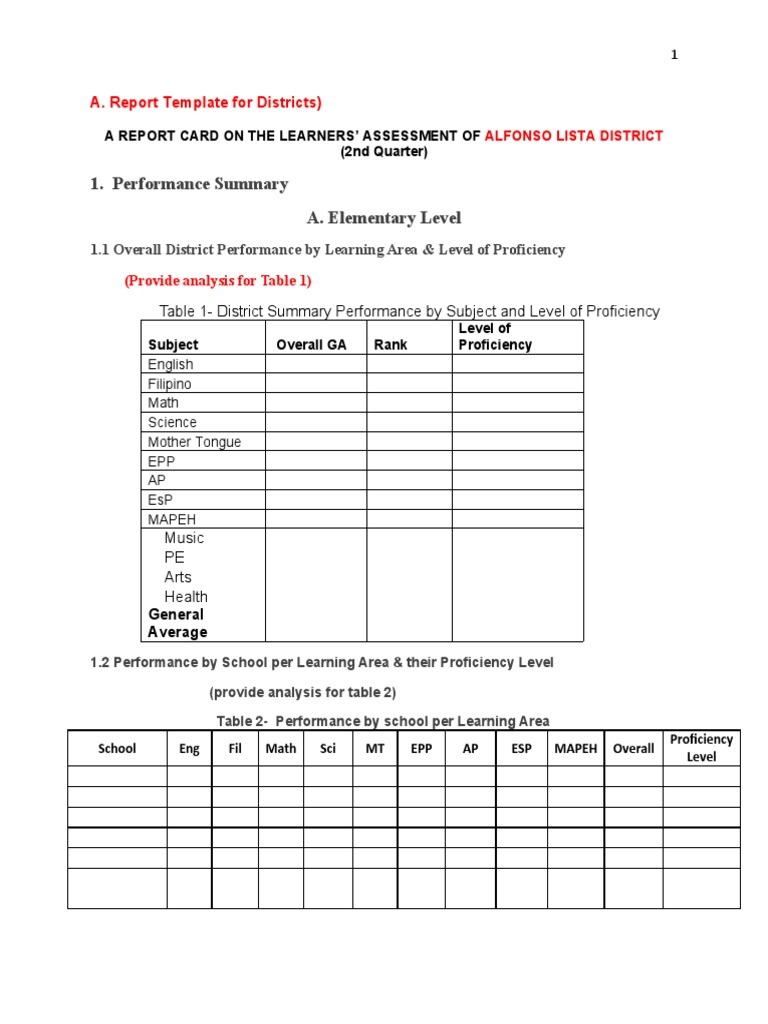 Learner Assessment Report Template | PDF | Adolescence | Youth