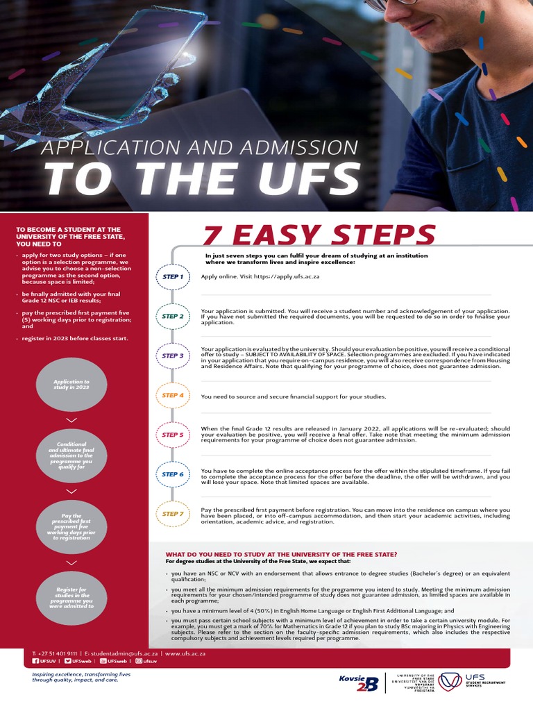 Application and Admission to the Ufs PDF University And College
