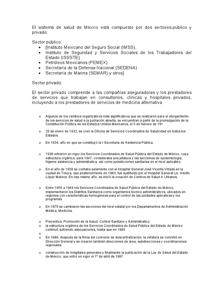 El Sistema de Salud de México | PDF | México | Hospital