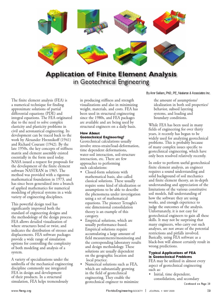 Application of Finite Element Analysis in Geotechnical Engineering by ...