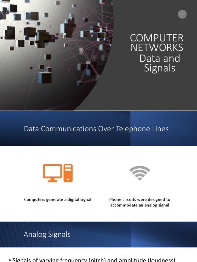 Computer Networks Data and Signals | PDF | Transmission Medium | Modulation