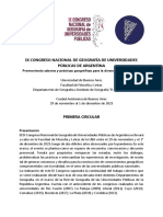 Circular IX CONGRESO NACIONAL DE GEOGRAFIA DE UNIVERSIDADES PUBLICAS DE ARGENTINA-1