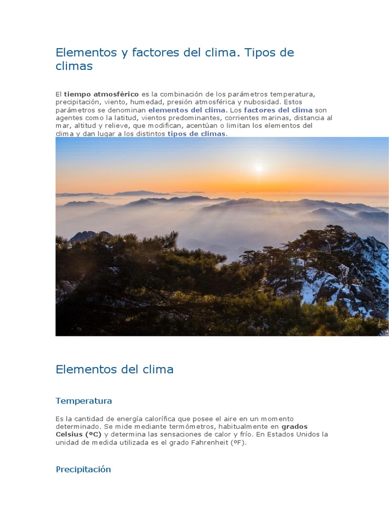 Elementos y Factores del Clima | PDF | Clima | Meteorología