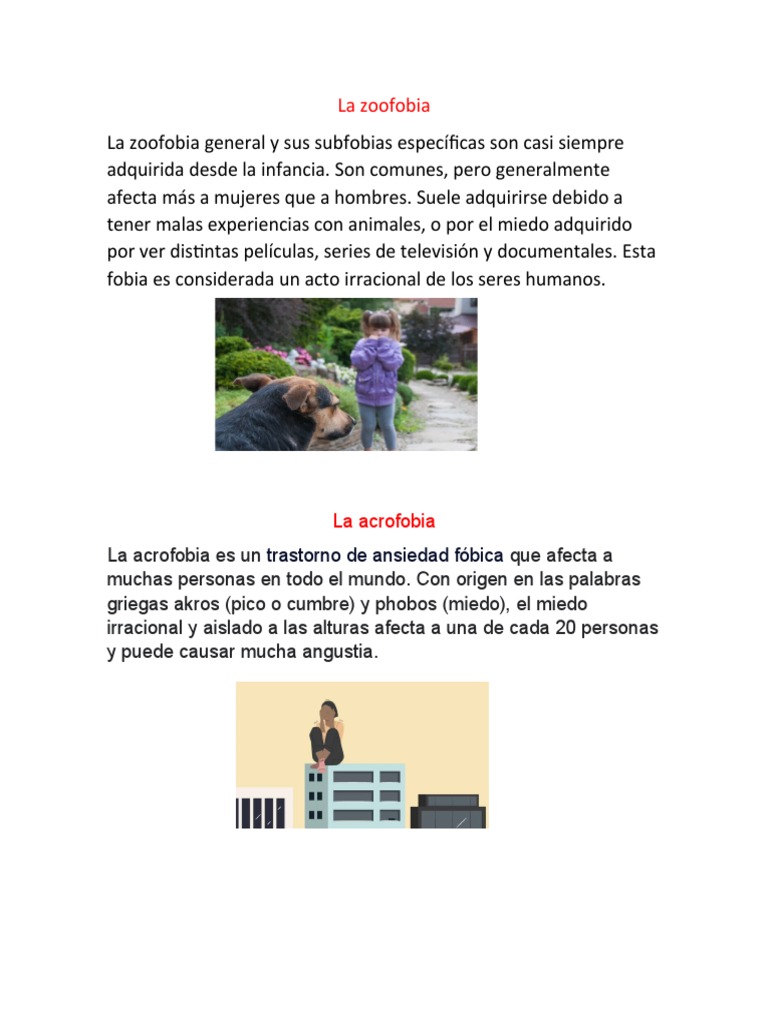 Tipos de fobias y miedos comunes | PDF | Ciencia y matemáticas | Libros ...