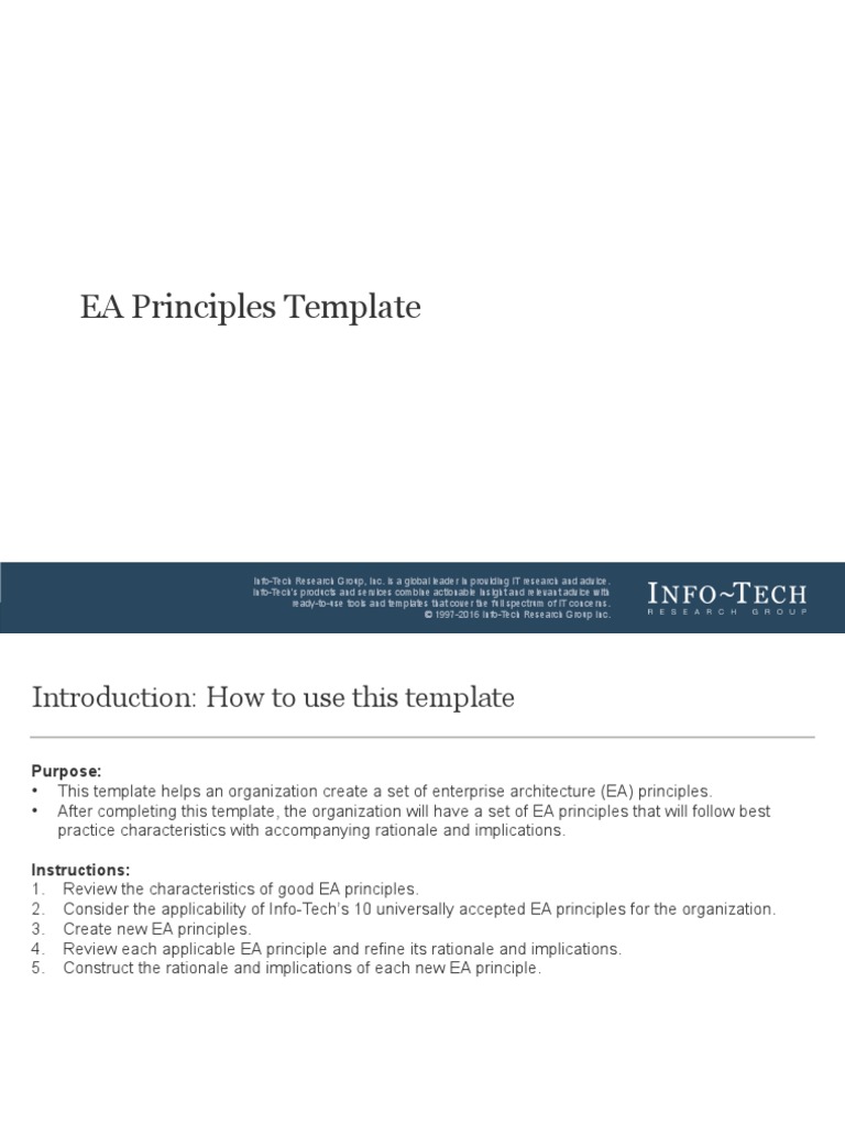 Enterprise Architecture Principles Template | PDF | Regulatory ...