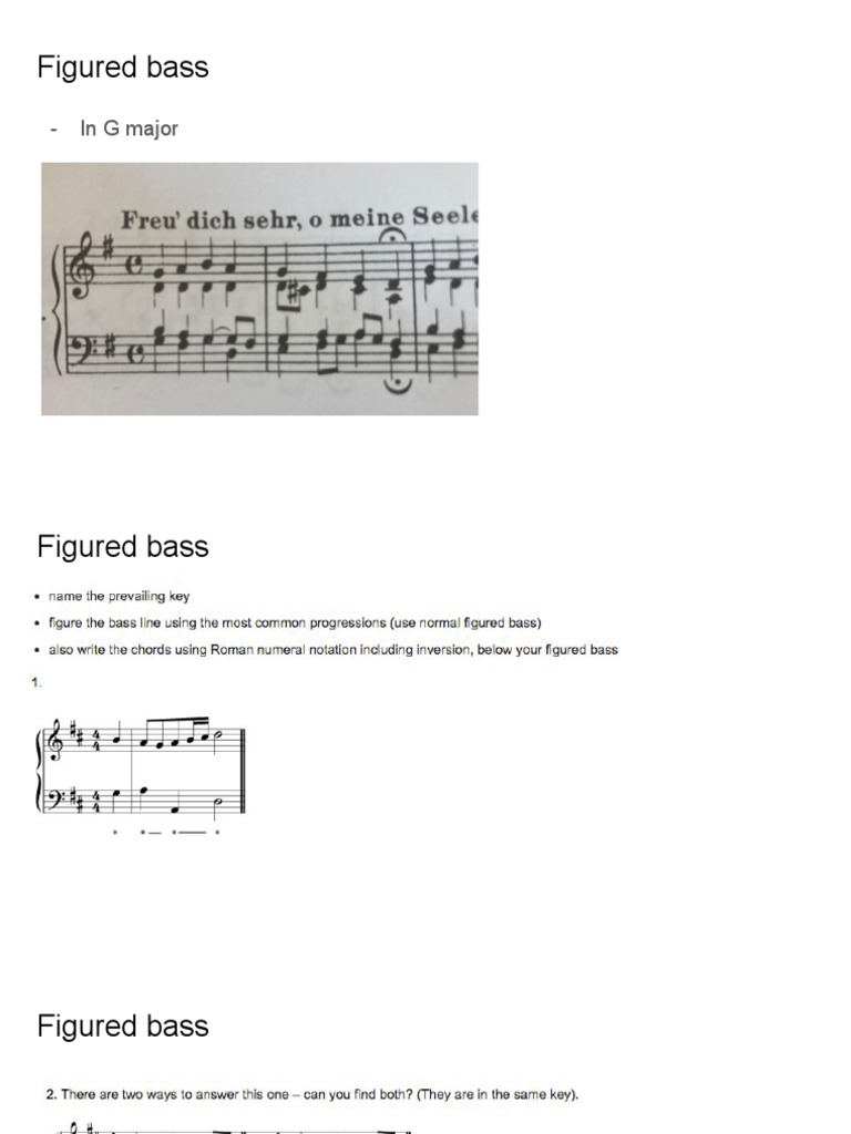 Figured Bass Exercises PDF
