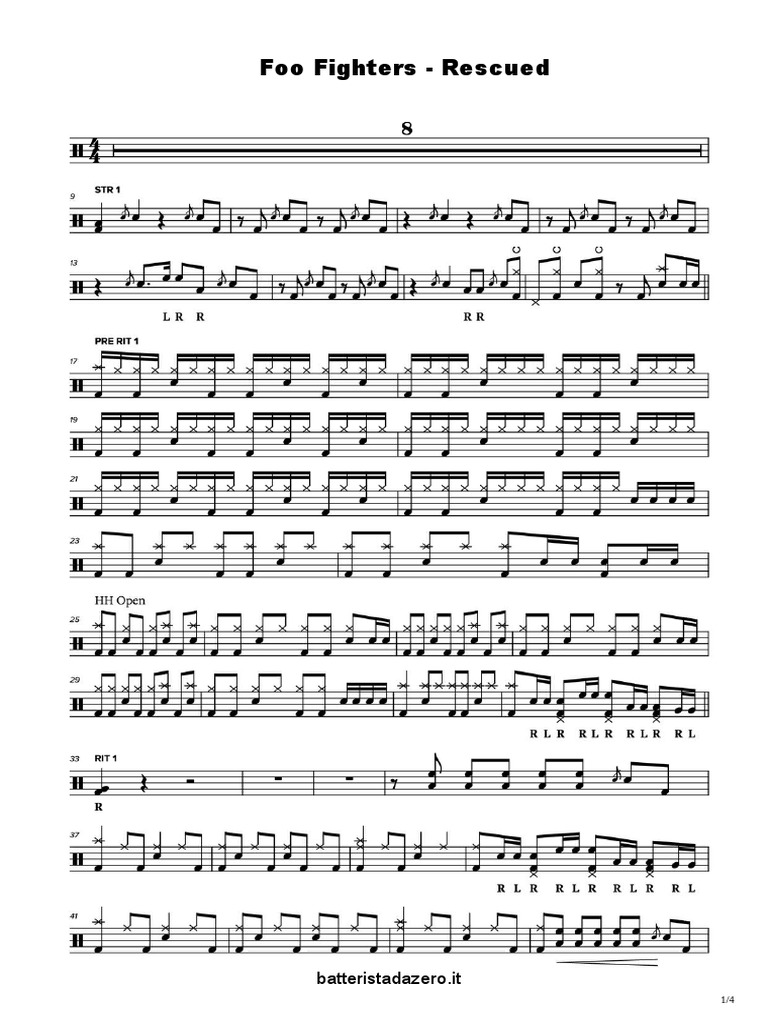 FOO FIGHTERS - RESCUED (Drum PDF | PDF