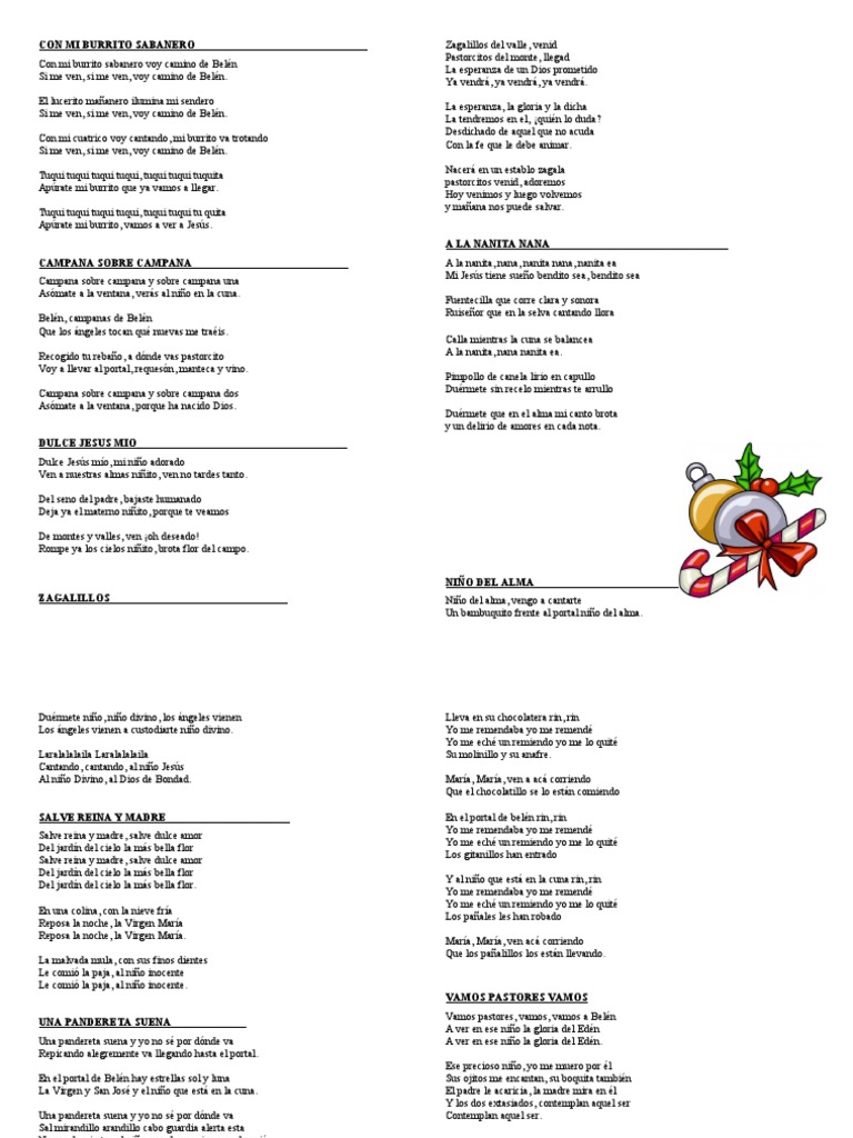 Villancicos Tradicionales para Niños | PDF | Navidad | María, madre de ...