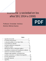 Economía y Sociedad en Los Años'20 (1914