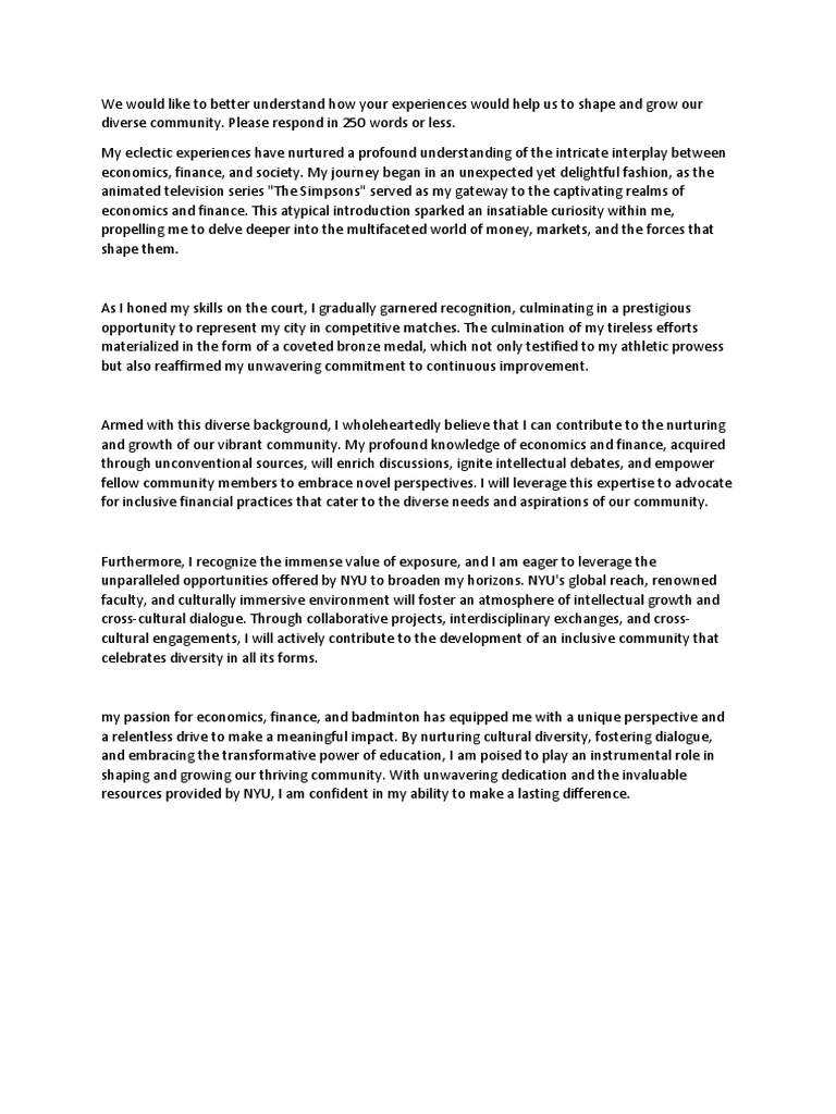 Nyu Essay Prompt PDF