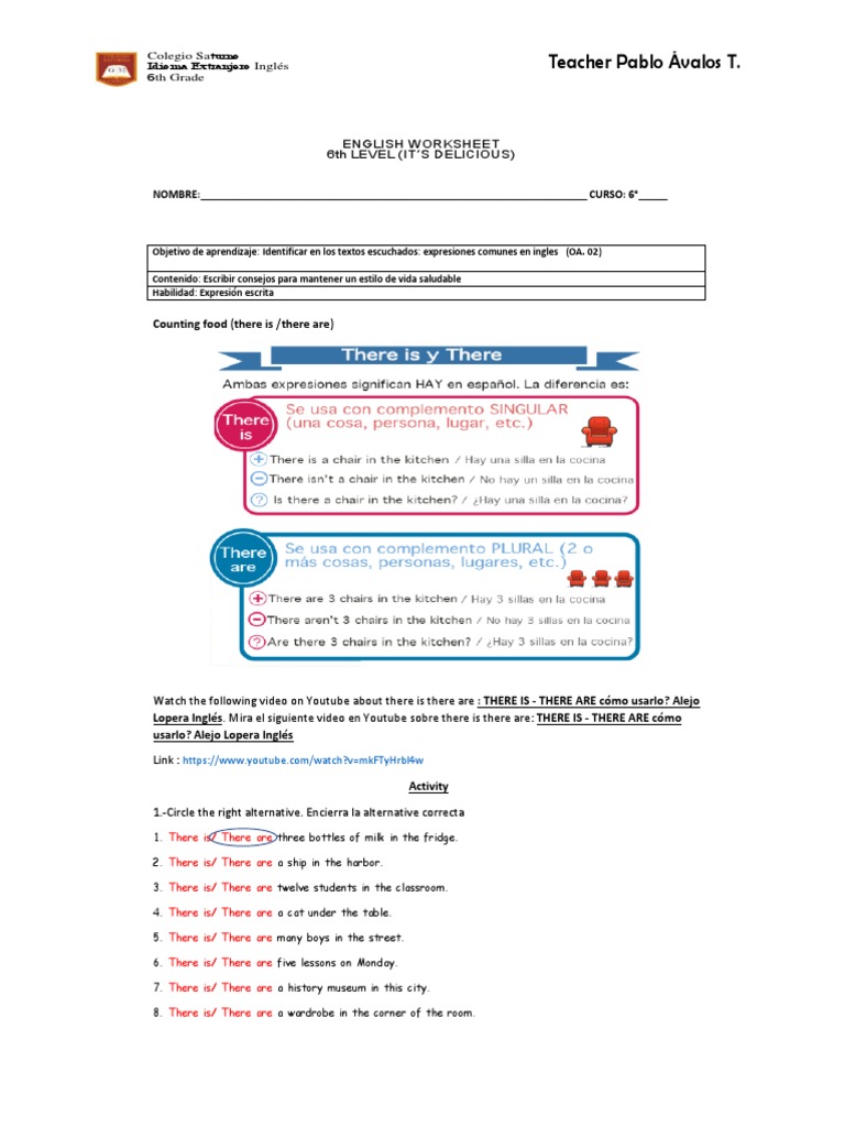Guias 6 Basico Unidad 1 Ingles | PDF