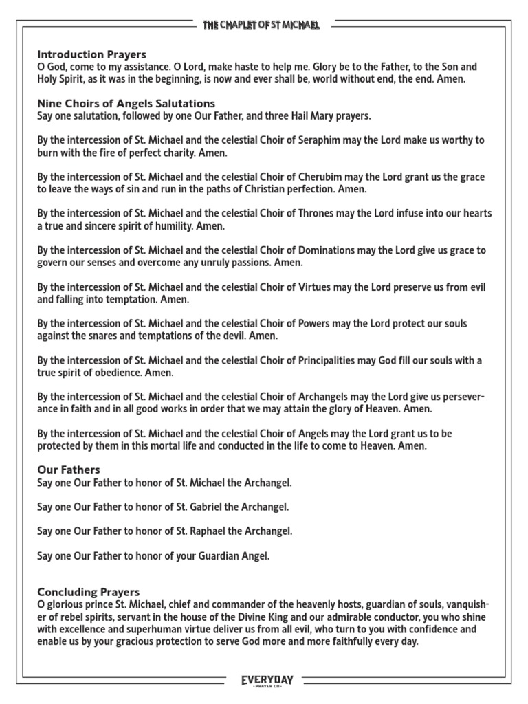 Chaplet of ST Michael | PDF | Michael (Archangel) | Lord's Prayer