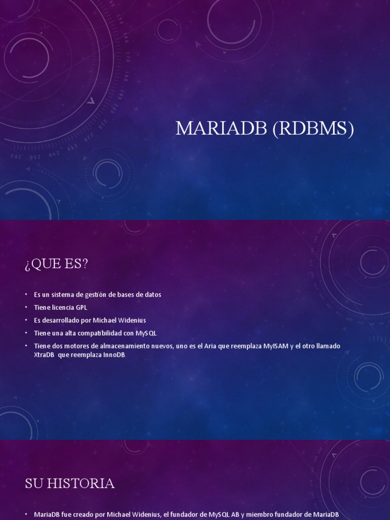 Introducción a MariaDB: RDBMS GPL | PDF | Informática