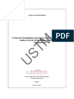 A Tutela Dos Trabalhadores Portadores de HIV e SIDA Uma Análise À Luz Do Ordenamento Jurídico-Laboral Moçambicano - Admira Maria Raúl Sábado - 2015